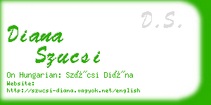 diana szucsi business card